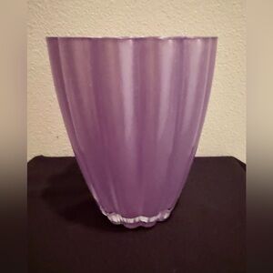 Teleflora, pearlescent Violet/Lilac vase. 6.75”H